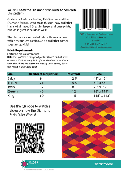 Fat Quarter Diamonds - Printed