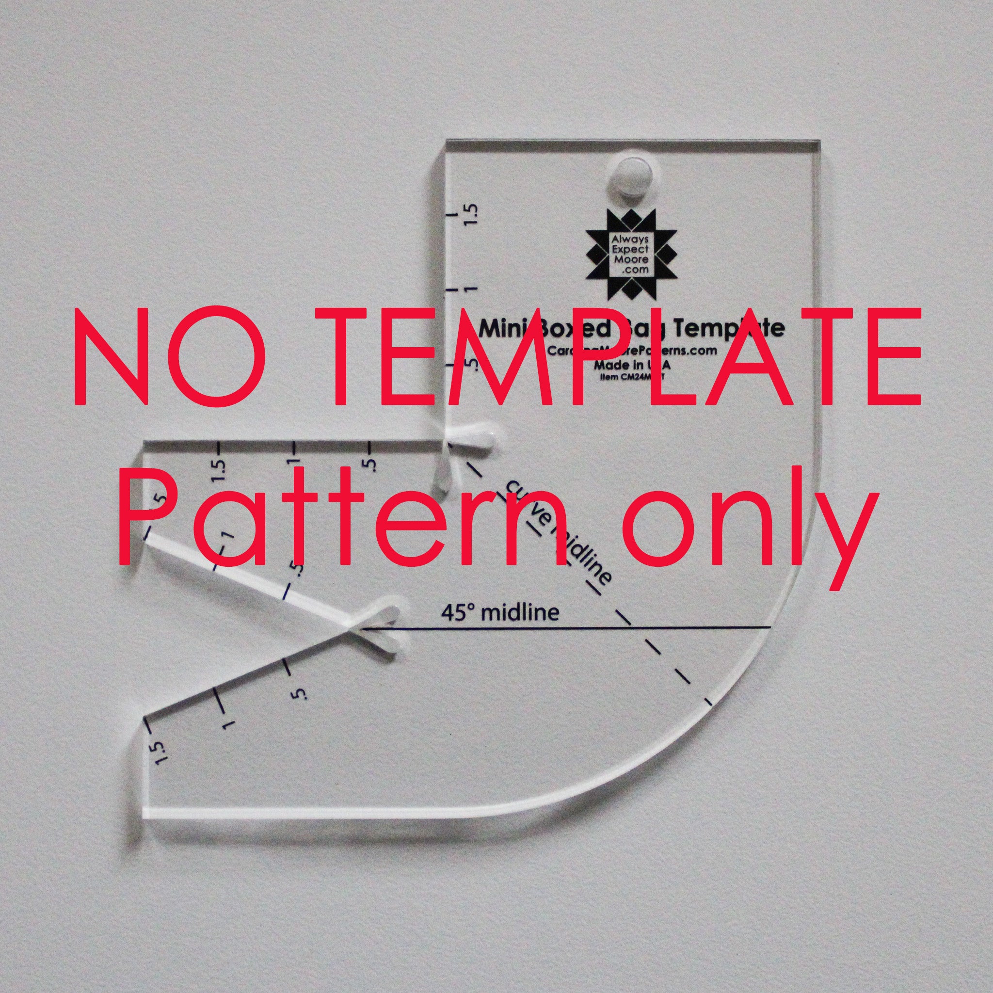 Mini Boxed Bag Template Insert - NO TEMPLATE, PATTERN ONLY