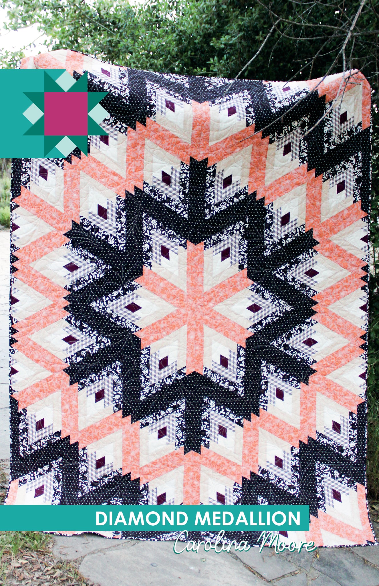 Diamond Medallion Quilt Pattern - Printed