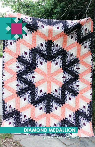 Diamond Medallion Quilt Pattern - Printed