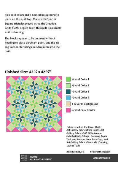 Bold with a Quilt Pattern Fabric Requirements