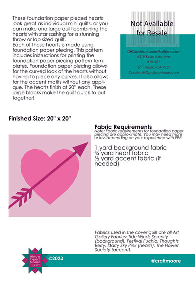 Arrow Heart - Foundation Pieced Heart (Digital Download)