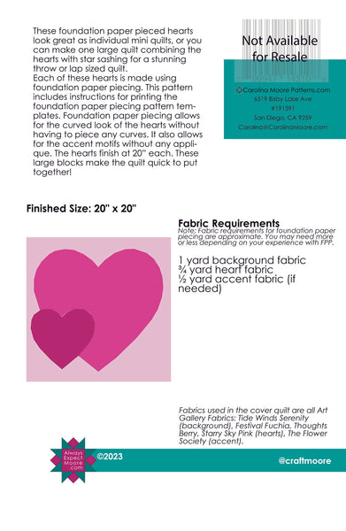 Double Heart - Foundation Pieced Heart (Digital Download)