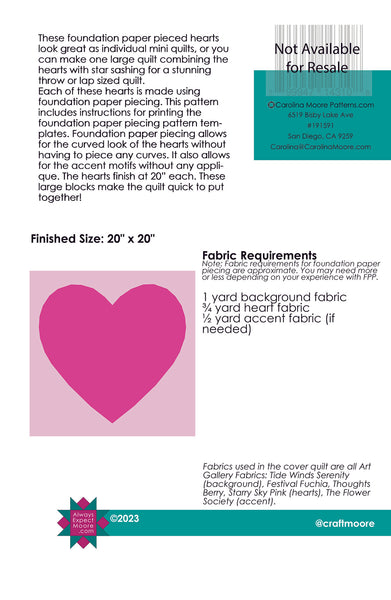 Solid Heart - Foundation Pieced Heart (Digital Download)