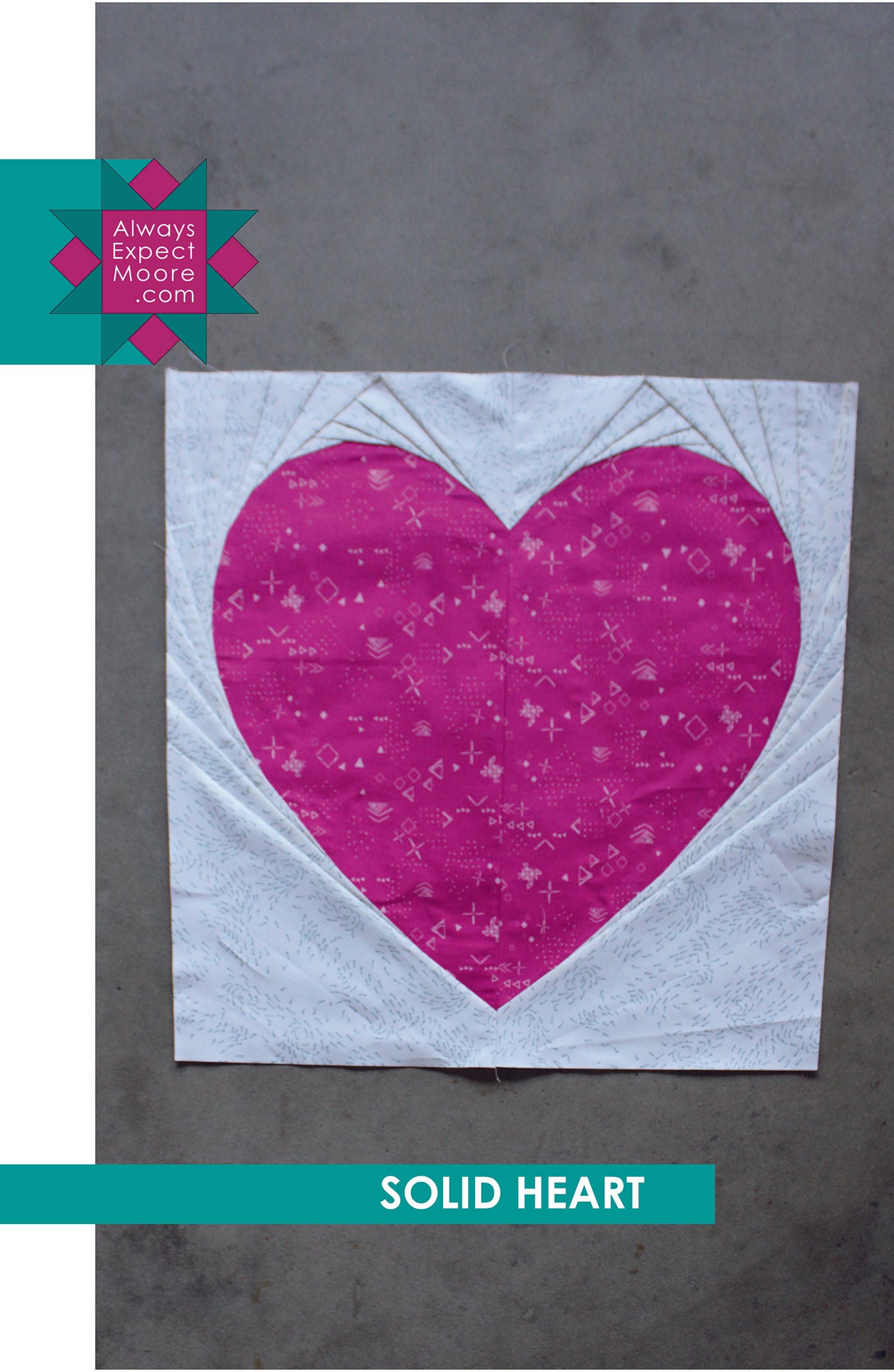 Solid Heart - Foundation Pieced Heart (Digital Download)