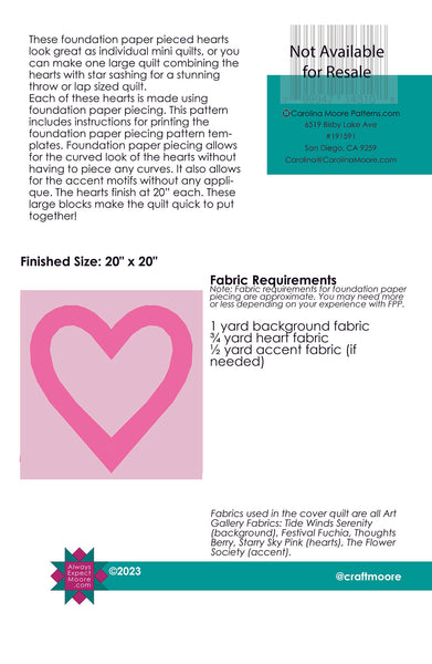 Heart Outline - Foundation Pieced Heart (Digital Download)