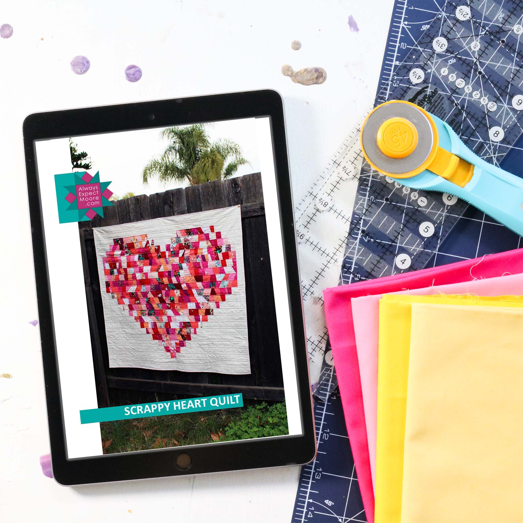 Scrappy Heart Quilt - Digital Download