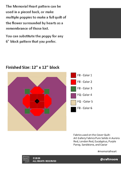 Memorial Heart Pattern - Digital Download
