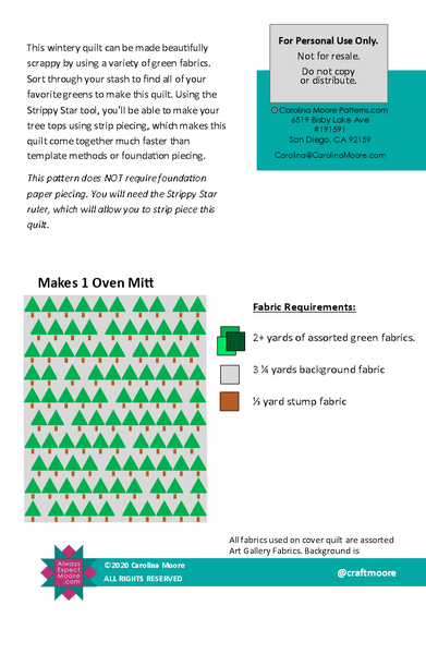 Forest for the Trees Quilt Pattern - Digital Download