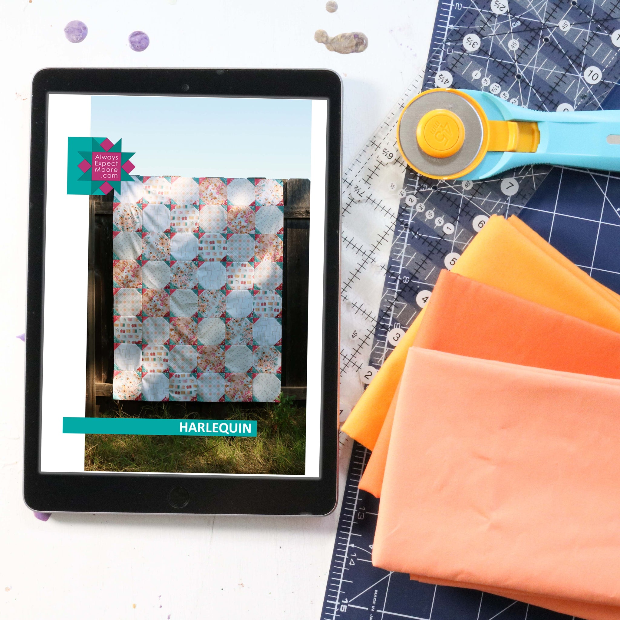 Harlequin Quilt Pattern - Digital Download