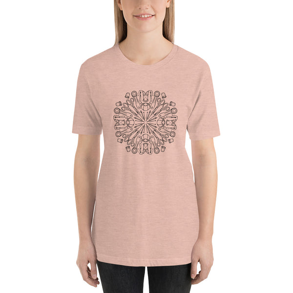 Sewing Kaleidoscope on Short-Sleeve Unisex T-Shirt